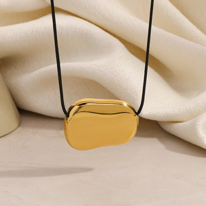 Stainless Steel Necklace Irregular Geometric <b>Circle</b> 18k Gold Plated Hollow Round Design Fashion Pendant Jewelry - Product Image 2