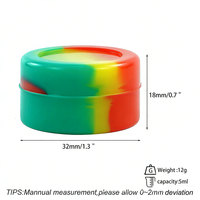 Pot en silicone antiadhésif portable avec logo personnalisé motif dessin animé mignon, disponible en 2ml, 3ml, 5ml, 7ml, 10ml, et pot à concentré en silicone de 5ml