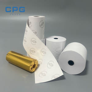 กระดาษม้วนความร้อนสำหรับเครื่องบันทึกเงินสดและเครื่องรูดบัตรเครดิต ขนาด 57x40 มม. 57x50 มม. ปราศจากสาร BPA ความหนา 48 แกรม จัดส่งตรงจากโรงงาน - Product Image 1