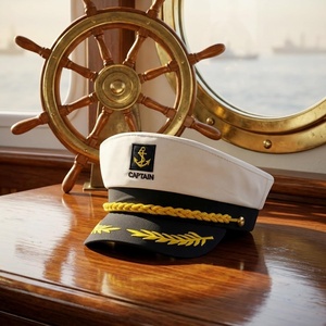 SOLPOP Gorra de Capitán Azul Marino y Blanca, Gorra de Marinero Premium para Hombres y Mujeres, Estilo Clásico Yacht Rock para Fiestas Temáticas Náuticas - Product Image 3