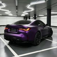 Film Vinyle Adhésif Mat PVC/PET Violet pour Recouvrement Automobile Peinture d'Origine, Sans Bulles, Décoration Intérieure et Extérieure, Pour Changement de Couleur de Voiture DIY