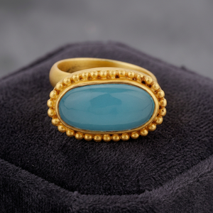 Bague en argent sterling 925 plaqué or ethnique Amazonite, faite à la main, avec pierres précieuses, pour hommes et femmes, occasions de mariage et de fête - Product Image 2