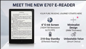 Lecteur de livres électroniques Android RTOS 6 pouces en gros avec écran E Ink 212 PPI anti-reflet, lumière intégrée et fente pour carte TF extensible - Product Image 2
