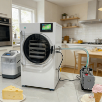 Kleine mini-vriesdroger voor lyofiliseren van aardbeien en koffie, lyofilisatie-apparatuur, vacuümvriesdroogmachine te koop