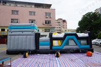 Parcours d'obstacles gonflable commercial avec jeux de glissades et d'escalade pour enfants, pour parcs d'attractions intérieurs et extérieurs