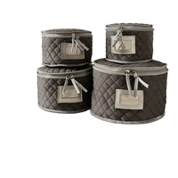 Ensemble de 4 organiseurs de vaisselle pliables classiques en tissu pour le rangement domestique