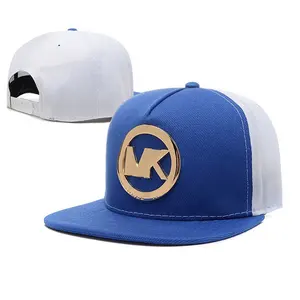 Chapéu do snapback do design da placa de metal personalizada 5 painéis bordados logotipo esporte chapéu