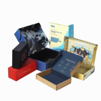Boîte d'expédition à couvercle rabattable pour abonnement e-commerce avec logo personnalisé, boîte d'expédition à bande déchirable, emballage de protection