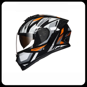Casque de moto intégral en ABS durable avec fermeture à dégagement rapide, homologué DOT, double visière, doublure en coton, toutes saisons - Product Image 1
