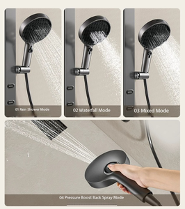 BTH <span class=keywords><strong>Douche</strong></span> thermostatique murale moderne en laiton à poignée unique avec <span class=keywords><strong>barre</strong></span> coulissante, finition chrome poli, jet 3 fonctions - Product Image 5