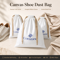 Sac de rangement portable en toile de coton imprimé avec logo personnalisé pour chaussures, vêtements, chapeaux, sacs à main et protection anti-poussière
