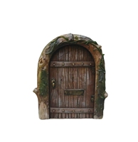 Porte de fée en résine rose enchantée - Accessoire de maison d'elfe de jardin fantaisiste pour les jardins de lutins magiques et la décoration de conte de fées