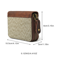 Dompet pria ritsleting uang Mini kanvas mode antik kualitas tinggi tempat kartu kredit dompet koin