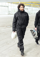 Ensemble veste et pantalon cargo de travail industriel avec tuyaux réfléchissants, coupe-vent personnalisé, imperméable, vêtements de travail d'hiver pour hommes, uniforme