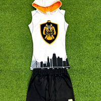 Personalizado 7v7 compresión con capucha Jerseys jóvenes y adultos bandera fútbol ligero equipo uniformes fútbol deportes de verano
