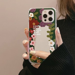 Coque de téléphone portable miroir noir et blanc pour <span class=keywords><strong>iPhone</strong></span> 14 13 12 11 Pro Max XR Xsmax X Xs 7p 8plus Graoodle Tulipe Fleur Motif Noir et Blanc - Product Image 1