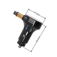 Kabel USB Type-C 2-in-1 Berkualitas Tinggi 60W, Charger Mobil Mini Pengisian Cepat Elektrik untuk Earphone dan Perangkat Seluler