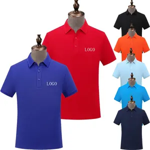 Custom Personalized Logo Button Lapel Neck Short Sleeve Sport Tee Tops Knitted Polo Shirt Soft Simple Blank Fit Polo-Shirts