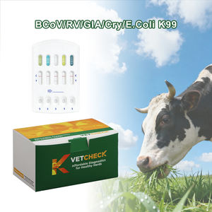 Kit de test rapide d'antigène vétérinaire pour diarrhée bovine, 5 virus rotavirales, coronavirus, cryptosporidium, bactéries E. coli K99, giardia, maladie du veau - Product Image 1