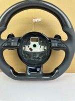 Volant en fibre de carbone pour Audi B9 R8 A1 A3 A4 A5 S4 RS5 S3 S4 S5 A6 A7 A8 Q3 Q5 Q7 Q8 TT R8 S6 RS6 RS7 S7 B8.5 B8