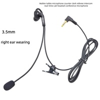 Écouteur unique avec micro pour talkie-walkie, interphone pour employé de caisse et arbitre, appel en temps réel, casque pour réunions, ENC, étanche IPX4, intra-auriculaire
