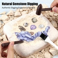Kit de Excavación de Piedras Preciosas Naturales, Excava 6 Cristales y Piedras Preciosas Reales, Kit de Ciencia STEM para Niños, Juguete Educativo de Minería, Colección de Rocas