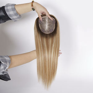 Prêt à expédier YF-2413 T4/8/60 Cheveux humains vierges russes européens de haute qualité 100% invisibles Base en soie 5x5 Closure Topper - Product Image 6