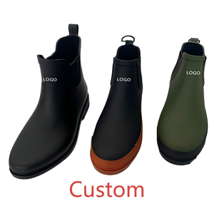 מגפי גשם קצר של גברים מגפי החלקה עמיד למים נעלי גשם עמיד למים מגפי גשם קרסול - Product Image 1