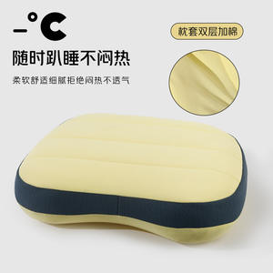 Almohada inflable en forma de U para exteriores, de nailon de 7 cm de grosor, portátil y plegable para camping, viajes, playa y uso en tiendas de campaña. - Product Image 4