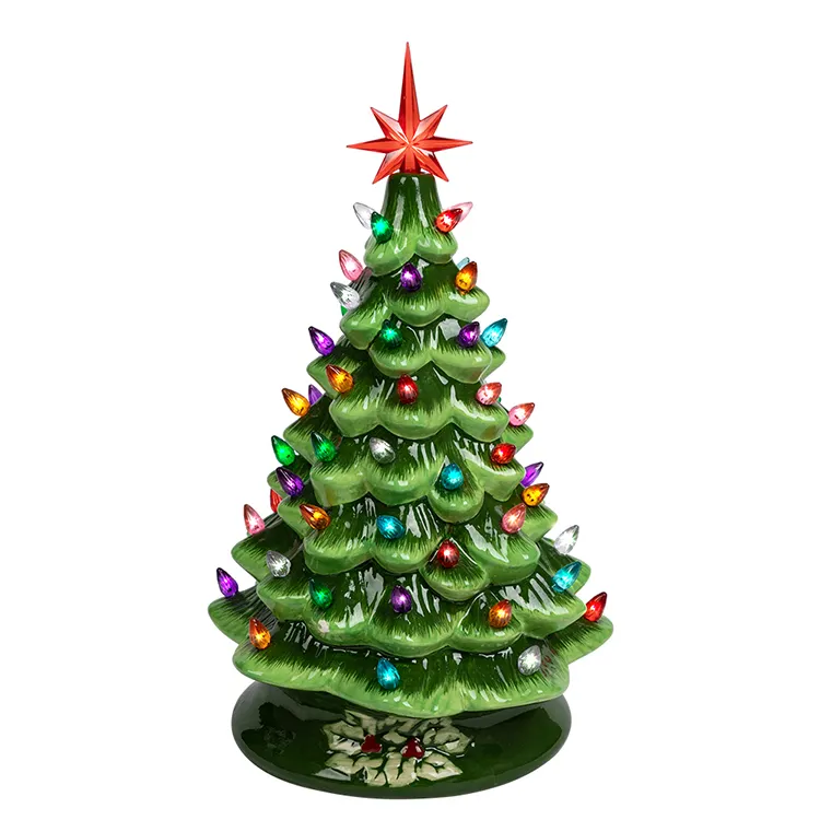 Co-Arts Amazon Hot Sale Artificial Plastic Bulb Lampada Ceramic Xmas Light Christmas Tree Arbol De Navidad Decorative Tree