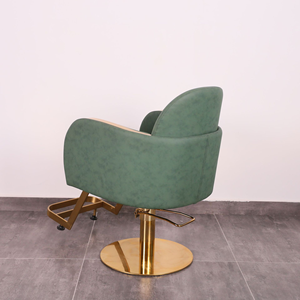 Chaise de coiffure Z Barber Supplies pour salon de coiffure, chaise de salon en métal doré et gris, mobilier de salon, chaise de coiffure hydraulique inclinable HT - Product Image 5