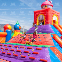 Parcours d'obstacles gonflable commercial en PVC, garantie 3 ans, trampoline, aire de jeux, aventure en plein air