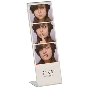 Cornice Inclinata Per Photo Booth Con Inserti Argento – Portafoto In Plastica Trasparente Per Strisce 2x6, Proteggi E Mostra Le Tue Foto - 3