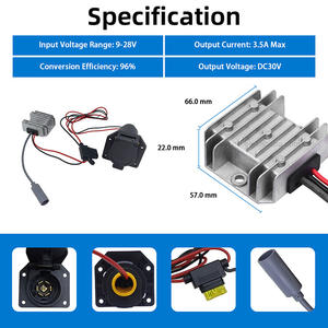Adaptateur Starlink Mini, câble d'alimentation 1M, prise de remorque 7 voies, convertisseur DC-DC 12V 24V vers 30V 3.5A avec prise femelle 0.2M pour voiture - Product Image 6