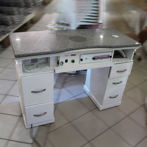 <span class=keywords><strong>Table</strong></span> de manucure professionnelle pour ongles <span class=keywords><strong>Table</strong></span> à ongles en marbre blanc avec aspiration - Product Image 2