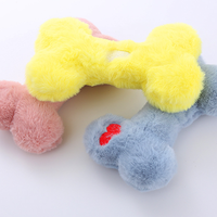 Jouets sonores créatifs en peluche douce en forme d'os pour animaux de compagnie, jouets à mâcher imprimés en forme de nœud pour l'entraînement, le nettoyage des dents et la marche