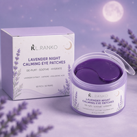 Patchs Hydrogel OEM Marque Privée pour les Yeux, Masque Apaisant à la Lavande, Patchs Gel Sous les Yeux Anti-Poches, Anti-Cernes et Anti-Rides, 60 Pièces
