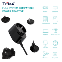 Adaptateur d'alimentation ignifuge à prise interchangeable 12W 5V2A 12V1A 24V0.5A OVP OCP OTP SCP pour système de sécurité domestique et appareils électroménagers
