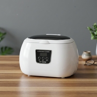 Nettoyeur à ultrasons électrique 600 ml 43 kHz avec kit de nettoyage, 5 cycles, minuterie numérique, réservoir en ABS et acier inoxydable SUS304 pour prothèses dentaires et usage domestique