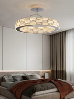 Plafonnier LED en cristal de style italien, montage en surface, acier inoxydable, design moderne, simple, élégant, luxueux, éclairage de salon AC
