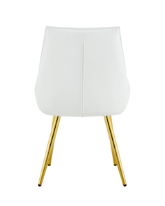 Fauteuil d'appoint moderne en cuir PU premium à motif crocodile, dossier décoré de diamants, pieds en métal chromé doré, pour la maison ou le bureau - Product Image 3