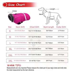 Classic Style Reflective Puppy Snowsuit <b>Waterproof</b> & Windproof with Fleece Collar Warm Polyester <b>Dog</b> Coat for Winter Pet Clothes - Product Image 4