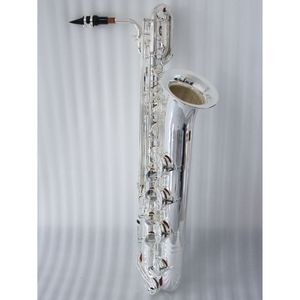 Đồng thau chuyên nghiệp mạ bạc Baritone Saxophone với EB giai điệu woodwind cụ Baritone <span class=keywords><strong>sax</strong></span> - Product Image 1