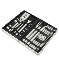 Kit d'outils pour barbecue, ensemble de 26 pièces de Grill en acier inoxydable, avec valise en aluminium, meilleure vente, Amazon