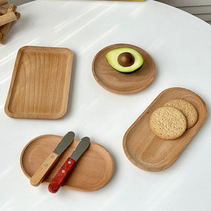 Plateau de service <span class=keywords><strong>rectangulaire</strong></span> en bois d'acacia de style japonais, <span class=keywords><strong>assiette</strong></span> en bois de hêtre pour fruits, thé, dessert, usage domestique, hôtel, fête - Product Image 4