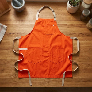 OEM Premium Classic Heavy Duty Reusable Canvas Red Bib <b>Apron</b> <b>With</b> Cooking Cotton And Adjustable Waist <b>Pocket</b> For Cooking <b>Apron</b> - Product Image 4