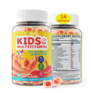 Caramelle Gommose Multivitaminiche <span class=keywords><strong>Omega</strong></span> 3 al Gusto Arancia per Bambini, Stimolano il Sistema Immunitario, Sicure per Neonati, Dosaggio Controllato - Product Image 1