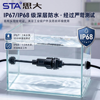 Waterproof Outdoor IP67/IP68 Brass Contact USB 2.0 Panel Mount Socket Coupler