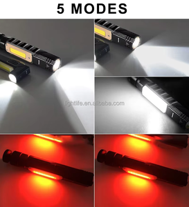 90 độ gấp COB làm việc ánh sáng xoay đèn pha siêu sáng từ đèn pin USB sạc LED chiến thuật đèn pin - Product Image 5