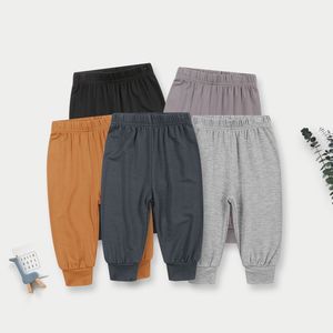 Bambu Erkek Bebek Pantolonu İlkbahar ve Sonbahar Düz Renk Günlük Pantolon Yumuşak Bebek Kıyafetleri - Product Image 2